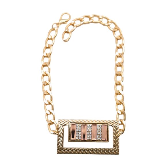 NEW Women Gold Metal Boot Chain Bracelet Bling Shoe Square Charm Fashion 2PCS - Picture 3 of 17